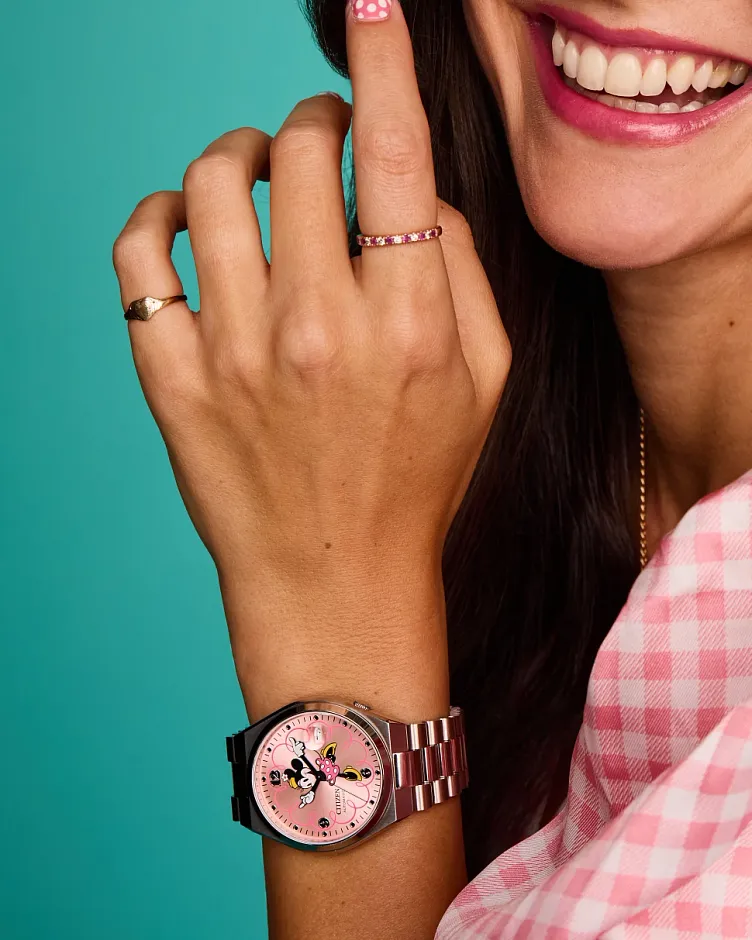 TSUYOSA Minnie Mouse Pink Dial Stainless Steel Bracelet NJ0156-50W TSUYOSA Minnie Mouse Pink Dial Stainless Steel Bracelet NJ0156-50W